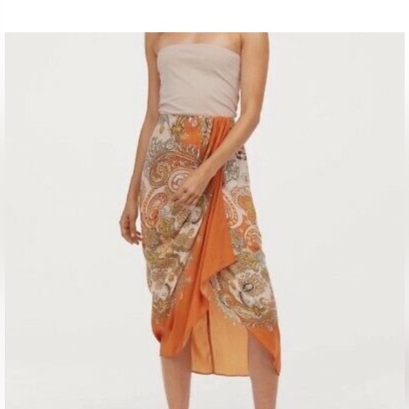 H&M Paisley Sarong Style Faux Wrap size 6 - Picture 1 of 9